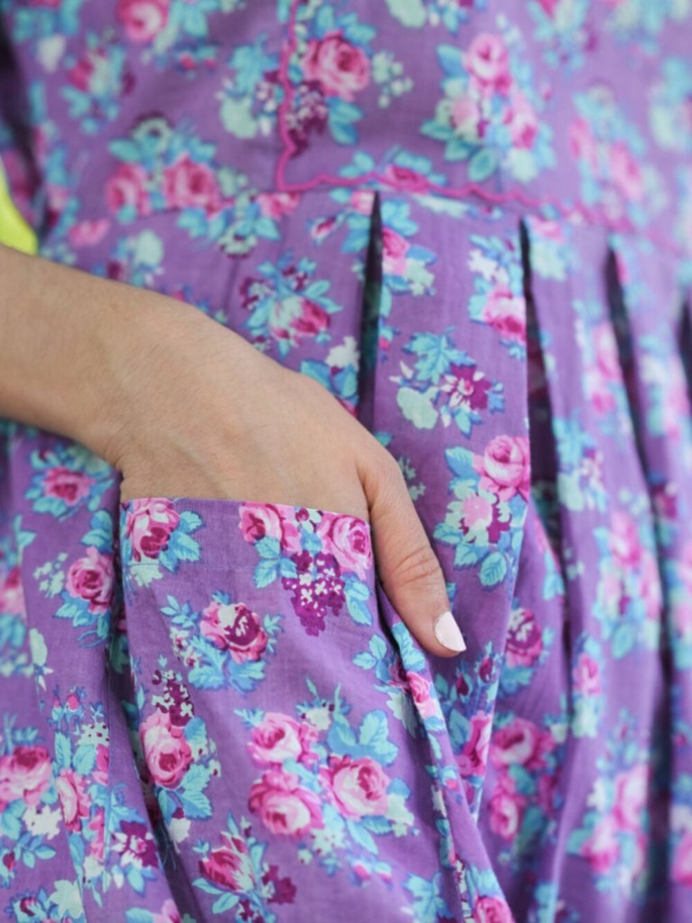 April Cornell Lizzy's Bouquet Dress in Dark Periwinkle Size M - Picture 4 of 10
